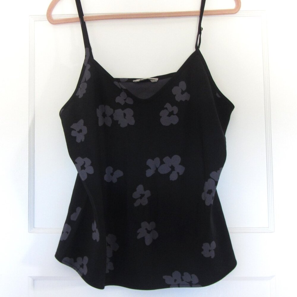 Everlane top, Spaghetti Straps, Camisole, Black & Gray Floral, Size 14